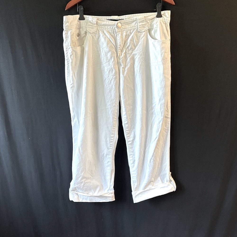 Calvin Klein Jeans Off-White cotton cropped pants size 12